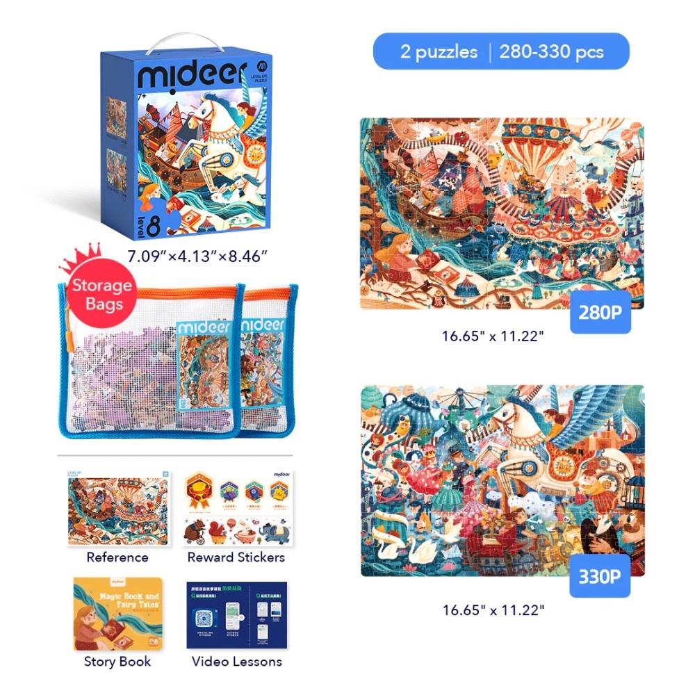 Mideer - Level Up Jigsaw Puzzle for Kids - 2-in-1 - Level 8 Fairytale Land - Image 2