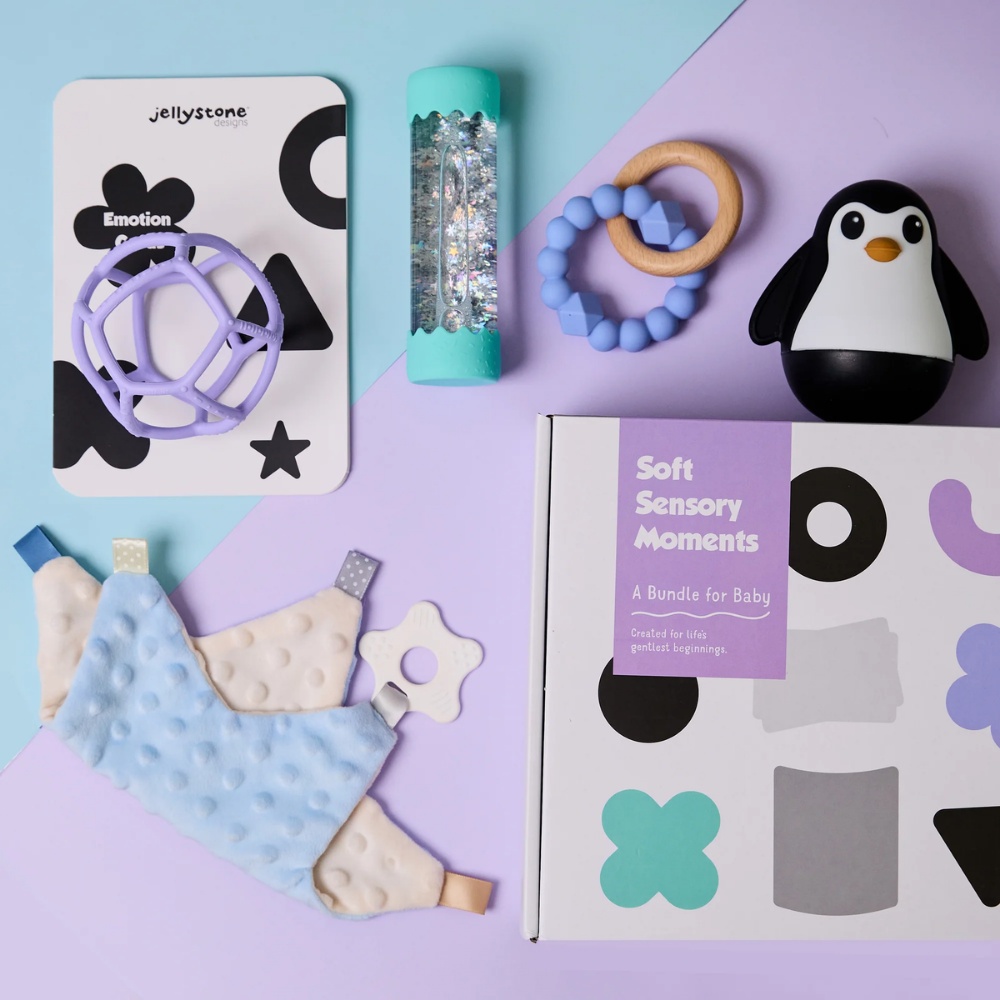 Jellystone Designs - Soft Sensory Moments Gift Bundle for Newborns