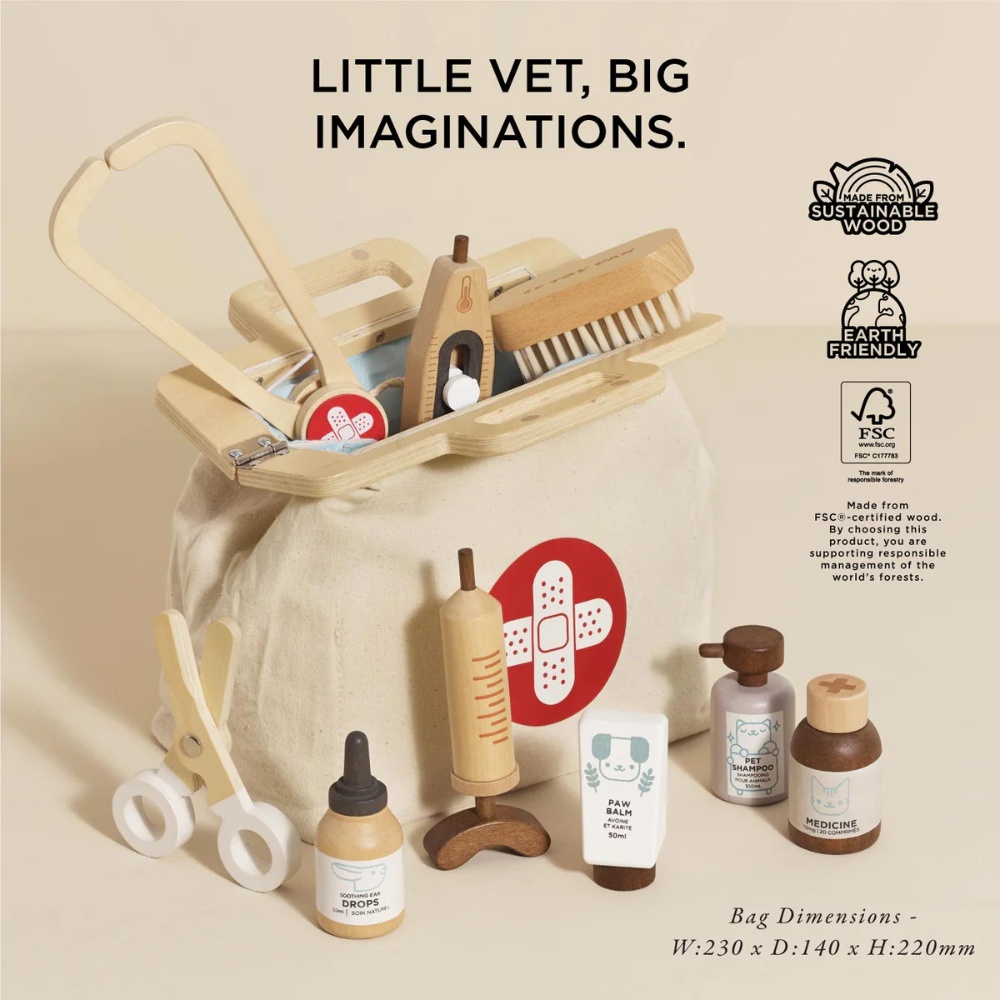 Le Toy Van - Wooden Animal Vet Set - 10pcs - Image 2