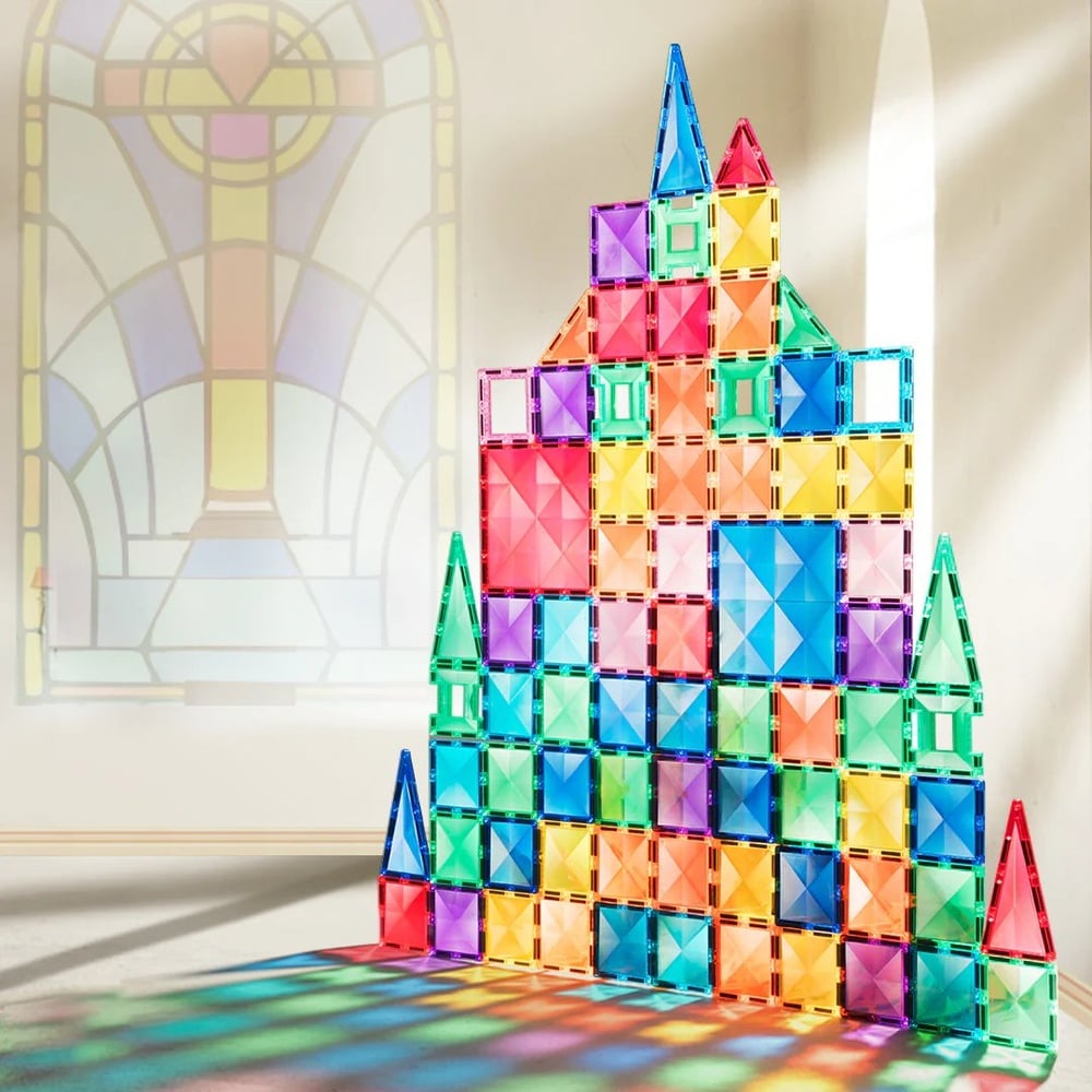 Mideer - Colourful Magnetic Tiles Building Set - 100pcs - Image 5