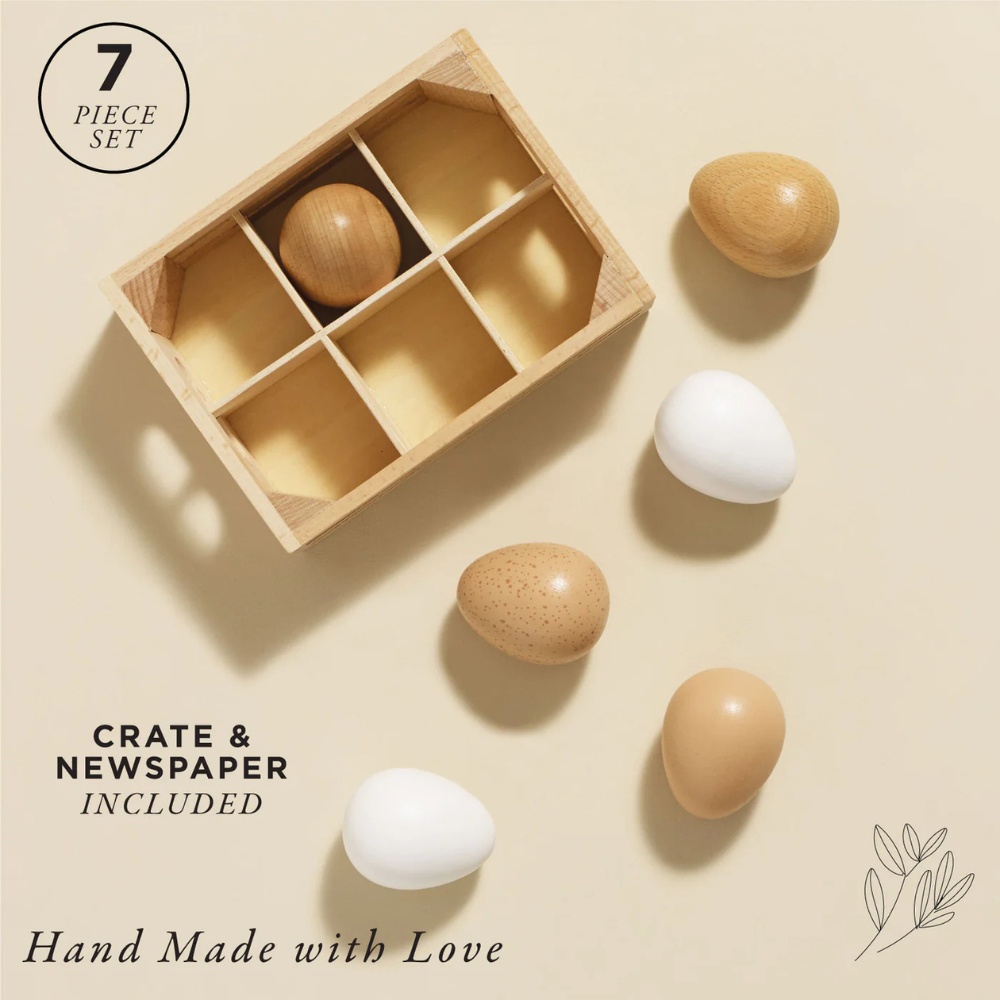 Le Toy Van - Wooden Farm Eggs Food Crate - 7pcs - Image 3