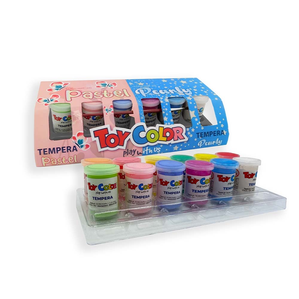 Toy Color - Ready Mix Poster Paint Pots - Pearly & Pastel - 12 Superwashable Colours, 25ml - Image 2