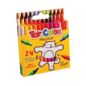 Toy Color - Junior Wax Crayons - Non-Toxic - 24 Pack Box, 8mm