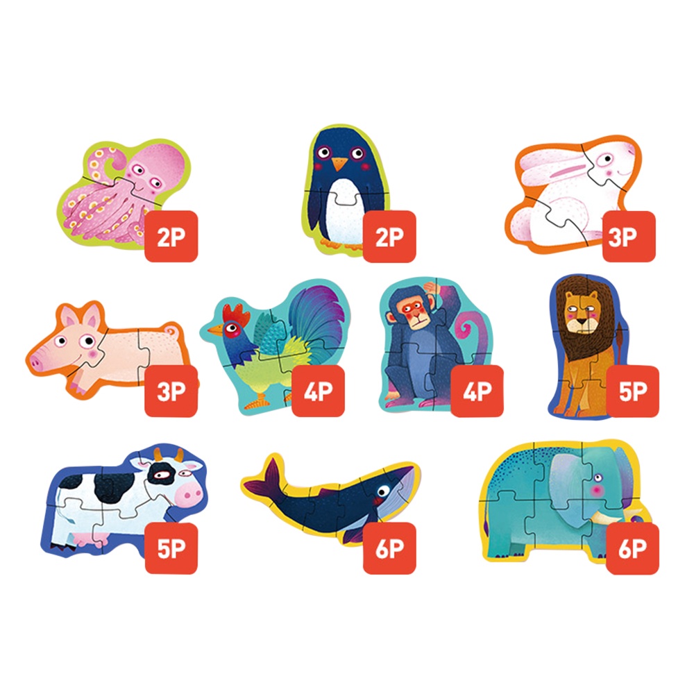 Mideer - Level Up Puzzles - 10-in-1 - Level 1 Simple Animal - Image 2