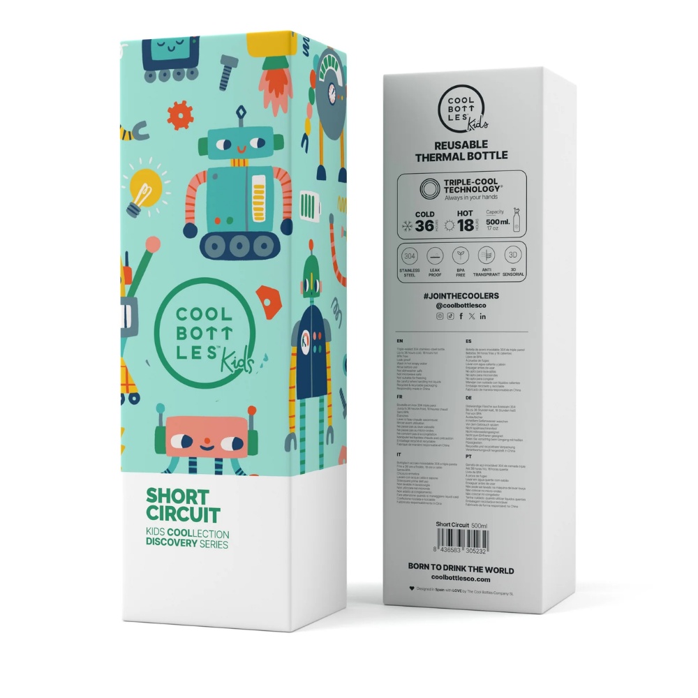 Cool Bottles - Kids Triple-Insulated Water Bottle - Short Circuit 500ml - Image 5