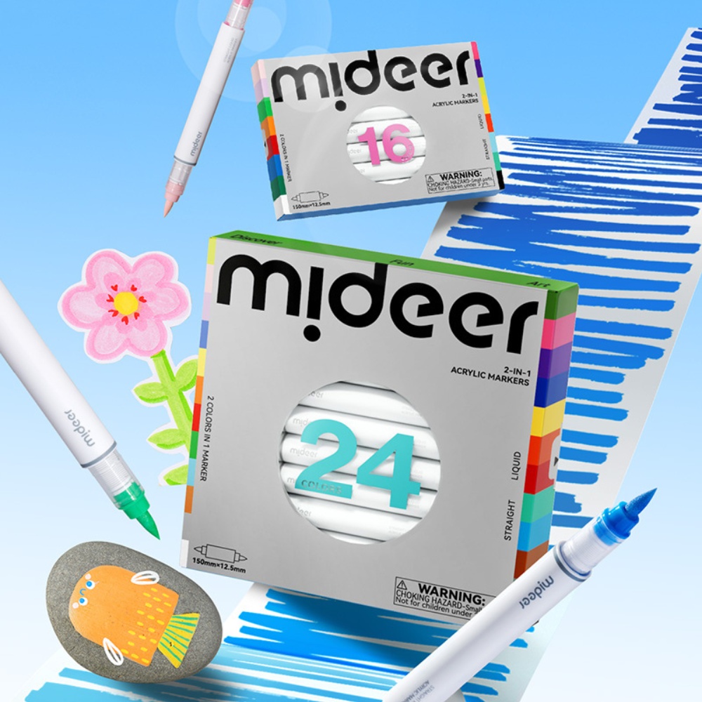 Mideer - Dual-Tip Acrylic Markers - 24 Colours - Image 5