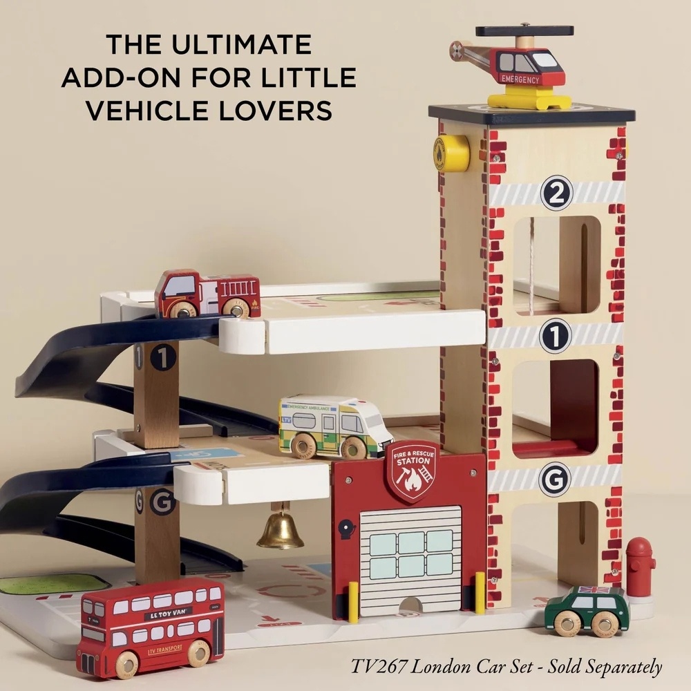 Le Toy Van - Fire & Rescue Wooden Garage - Image 2