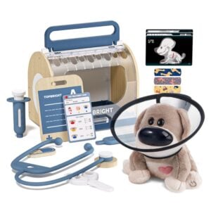 TopBright - Pretend Play Doctor Vet Kit - Interactive Puppy with Sound & Lights