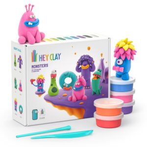 Hey Clay - Modelling Air-Dry Clay with Fun Interactive App - Monsters, 15 cans