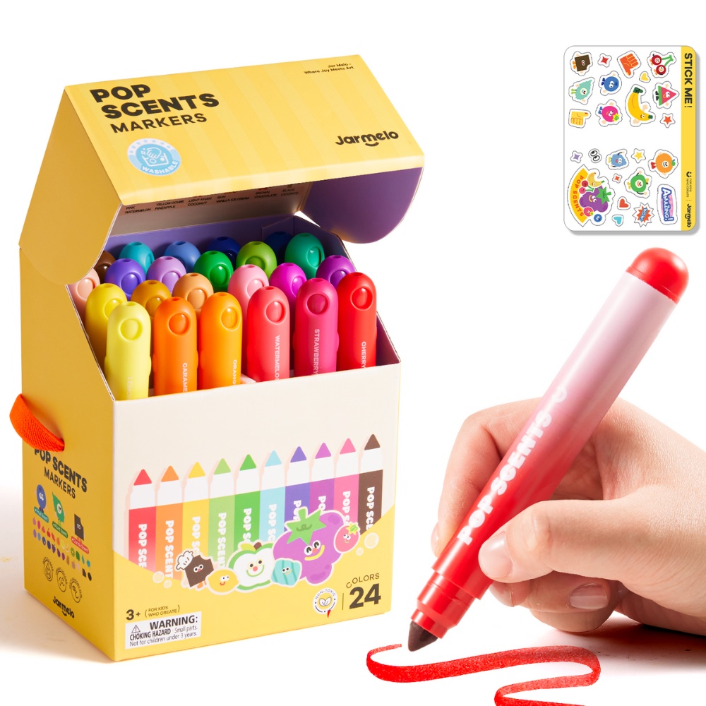 Jar Meló - Scented Markers - 24 Washable Non-Toxic Colours - Image 2