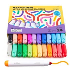 Jar Meló - Washable Markers - 24 Non-Toxic Colours with Conical Tips