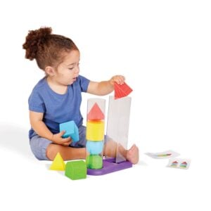 edushape - GeoStackers Stackable Shape Sorter - Squeeze & Stack Sensory Toy for Babies