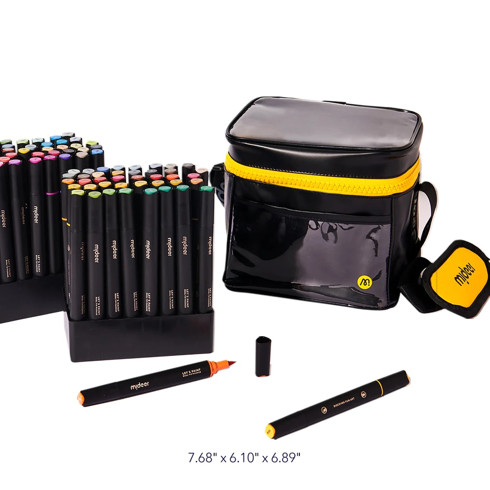 Mideer - Let's Paint - Dual Tip Oily Marker - 80 Colours with Bag - Image 3