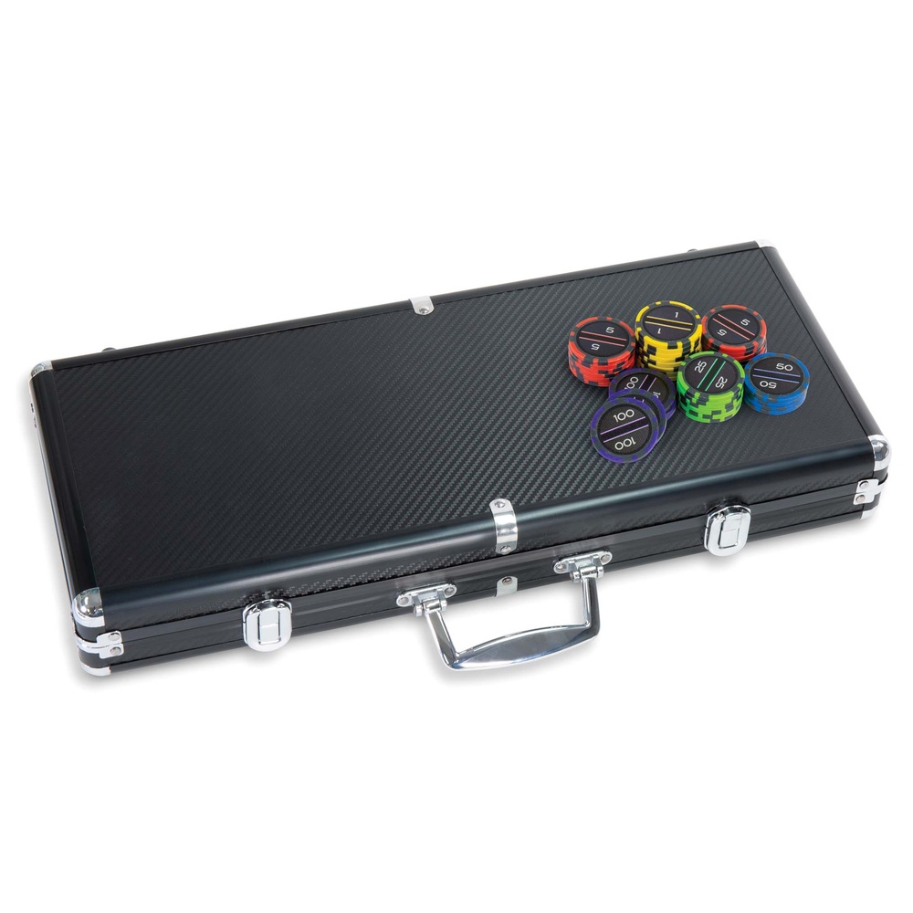 Ambassador - ProPoker Poker Carbon Fibre Chips In Aluminum Case - 400pcs 11.5g - Image 2