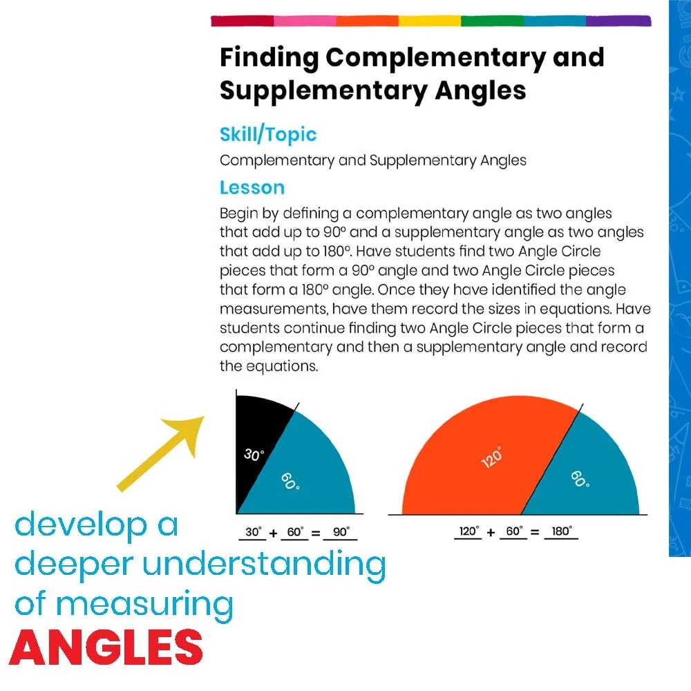 Hand2Mind - Rainbow Angle Fraction Circles - Maths Learning Manipulatives - Image 5