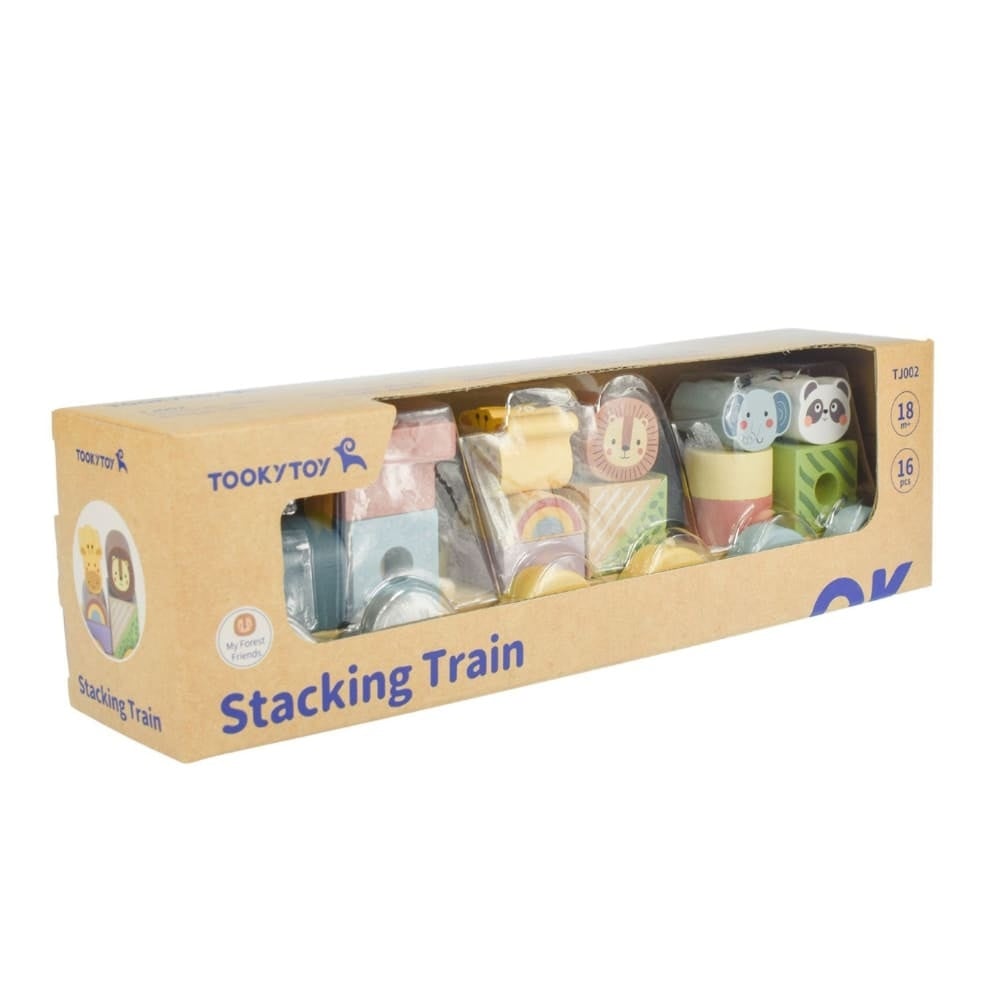TookyToy - Wooden Stacking Train - Forest Friends - Set of 16 - Image 6