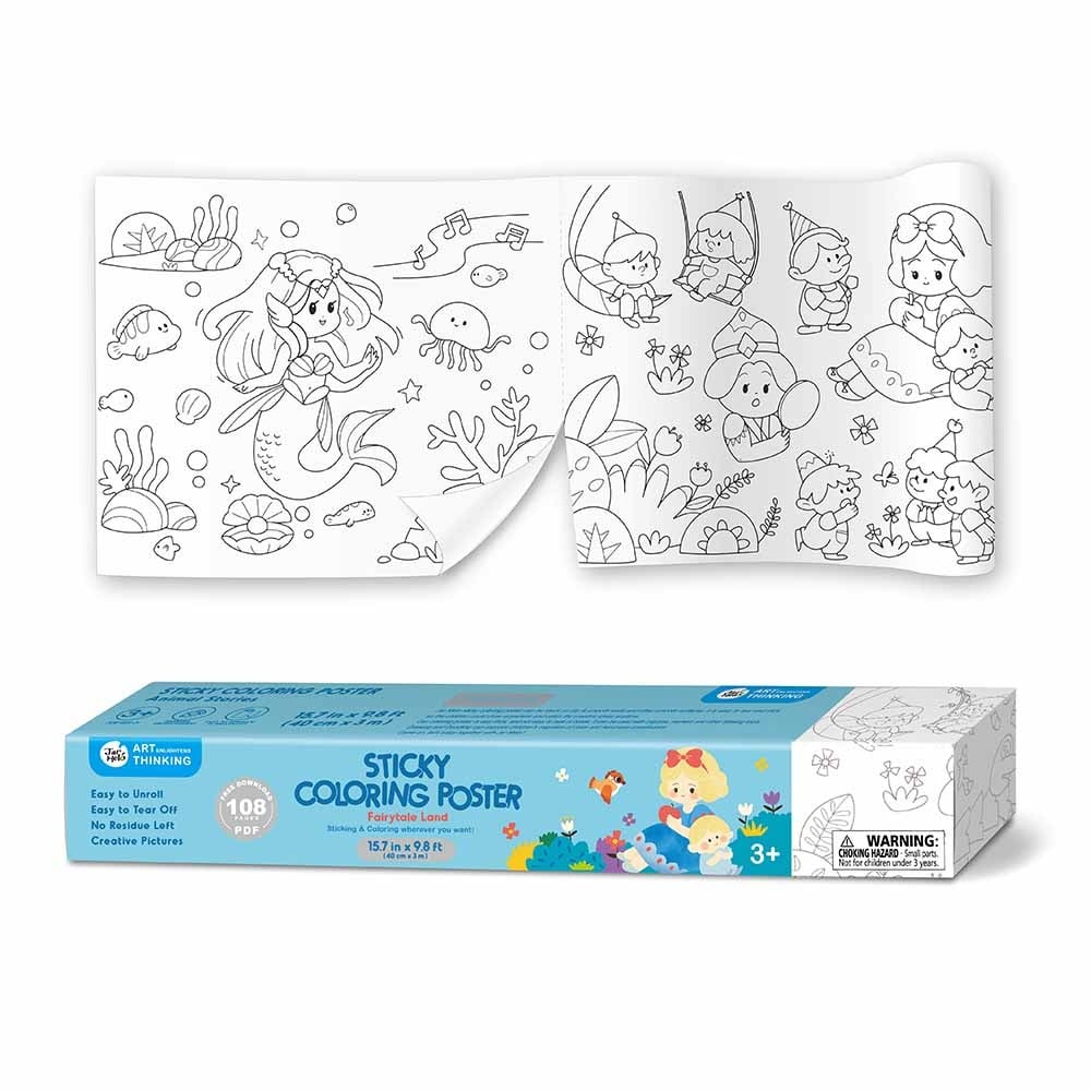 Jar Meló - Colouring Paper Roll - Tear & Stick - Fairy Tale Land 3m
