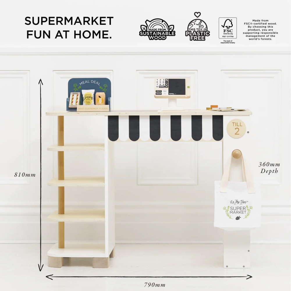 Le Toy Van - Wooden Supermarket Till Checkout & Accessories - Image 6