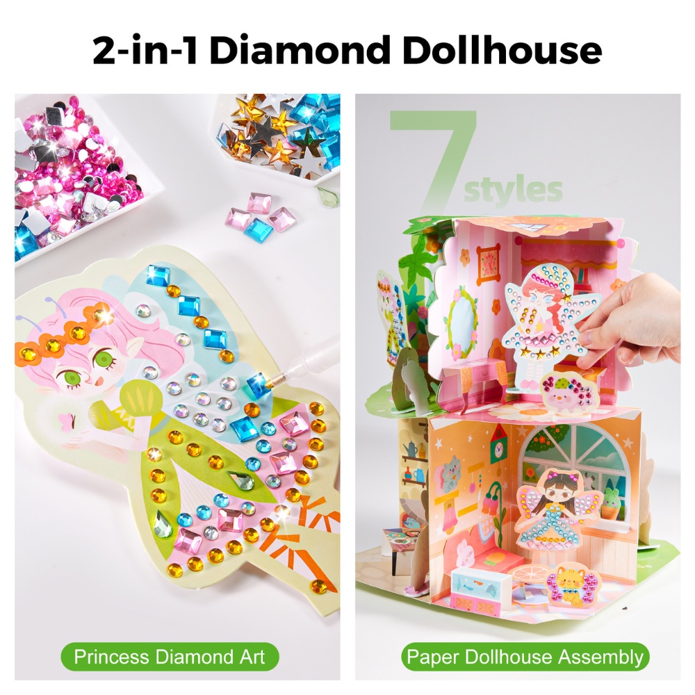 Jar Meló - Diamond Art Dollhouse - Fairy Castle Craft & Play Set - Image 5