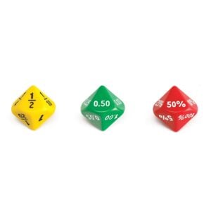 EDX Education - Dice - Soft Plastic Equivalence 10-Sided - 34mm - 3 Designs - 6pcs - Polybag