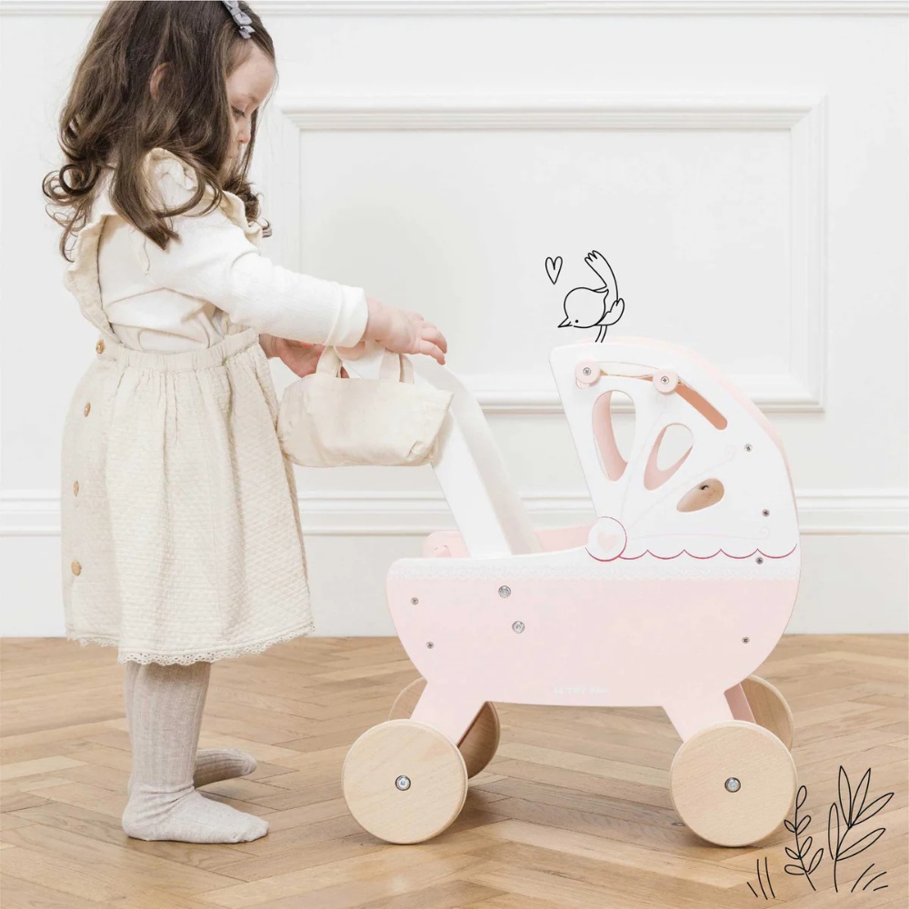 Le Toy Van - Wooden Retro Doll Pram - Image 2