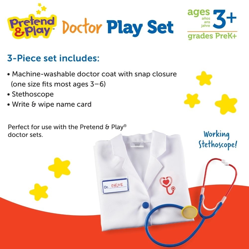 Learning Resources Pretend & Play® Doctor Costume Set & Tools - Image 6