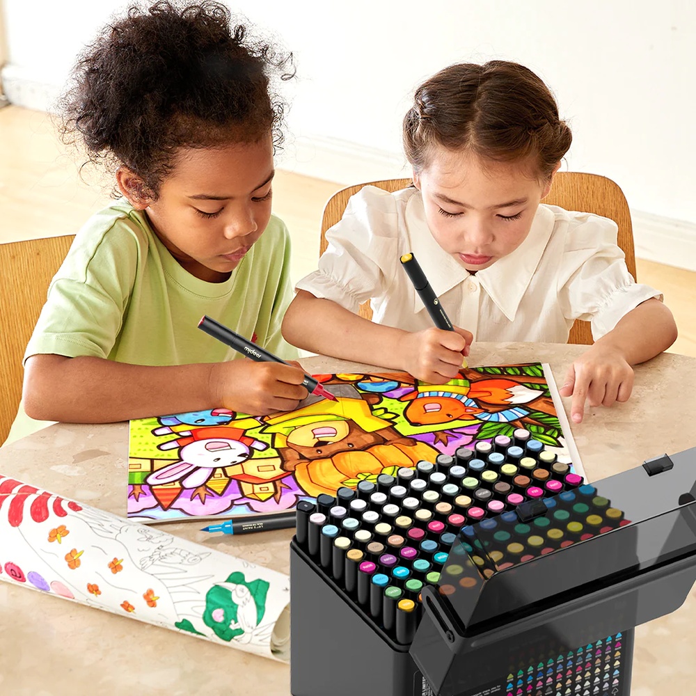 Mideer - Let's Paint - Dual Tip Oily Marker - 80 Colours with Bag - Image 2