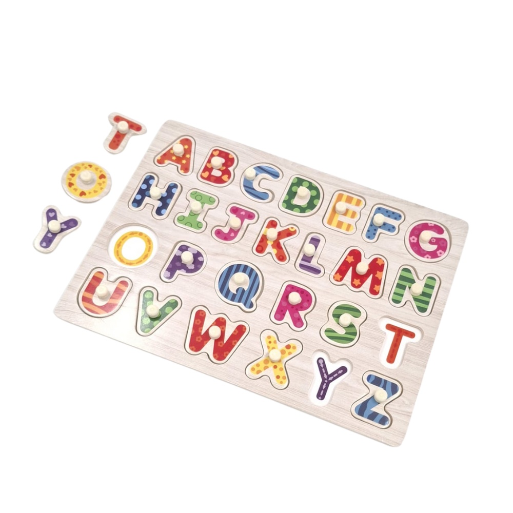 hi Pando - Wooden Peg Puzzle - Alphabet A-Z - 27pcs - Image 3