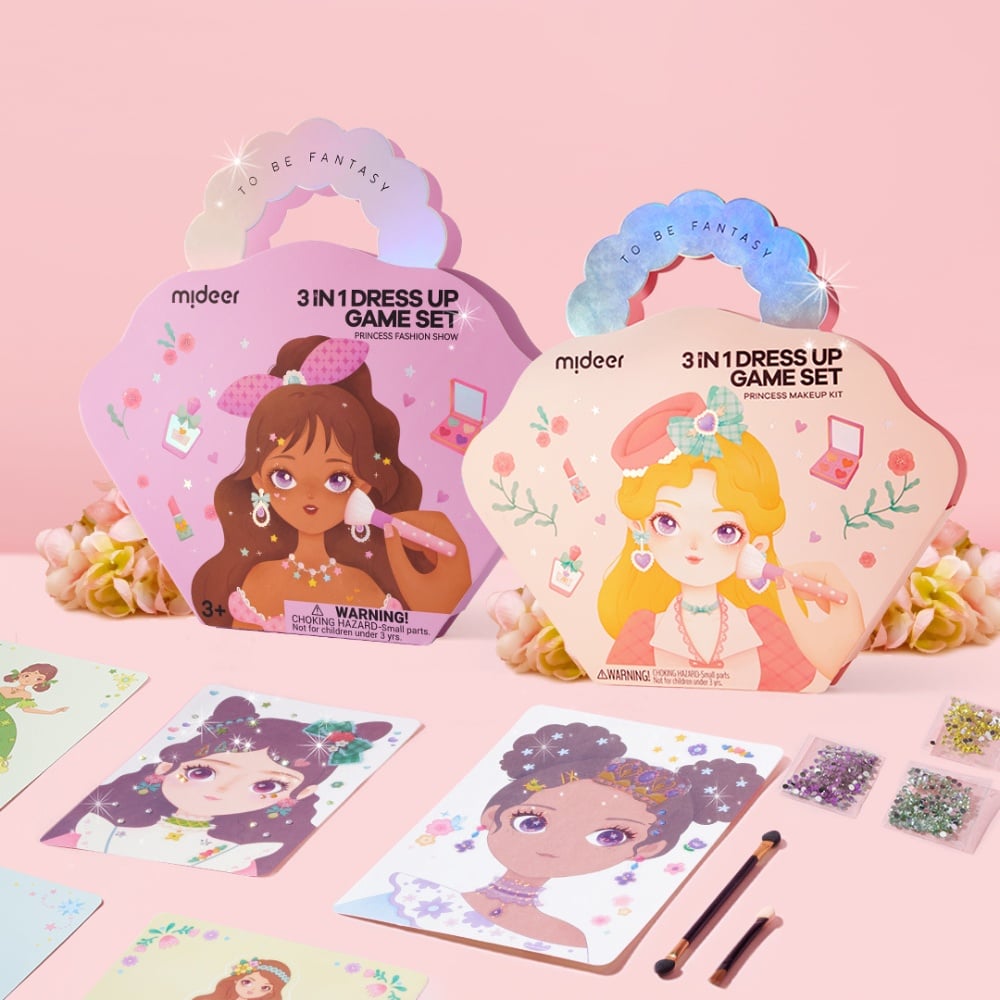 Mideer - 3-in-1 Makeup and Dress Up Arts & Crafts Book Set: Princess Fashion Show - Image 4