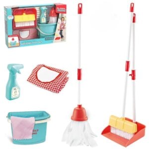 Cogo - Pretend & Play Keeping Tidy Set with Cleaning Tools, Apron & Bucket-**