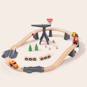 TookyToy - Wooden Train Set - Constructin Yard