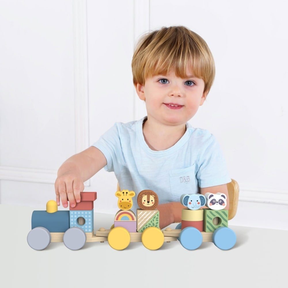 TookyToy - Wooden Stacking Train - Forest Friends - Set of 16 - Image 2