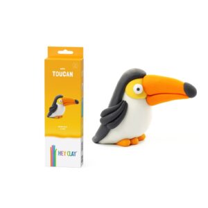 Hey Clay - Modelling Air-Dry Clay with Fun Interactive App - Toucan, series Birds, 3 cans