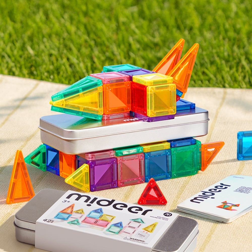 Mideer - Colourful Mini Magnetic Tiles Building Set - 42pcs - Image 4