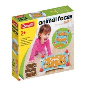 Quercetti - Guess the Animal Faces Puzzle - Memory & Recognition Game for Toddlers