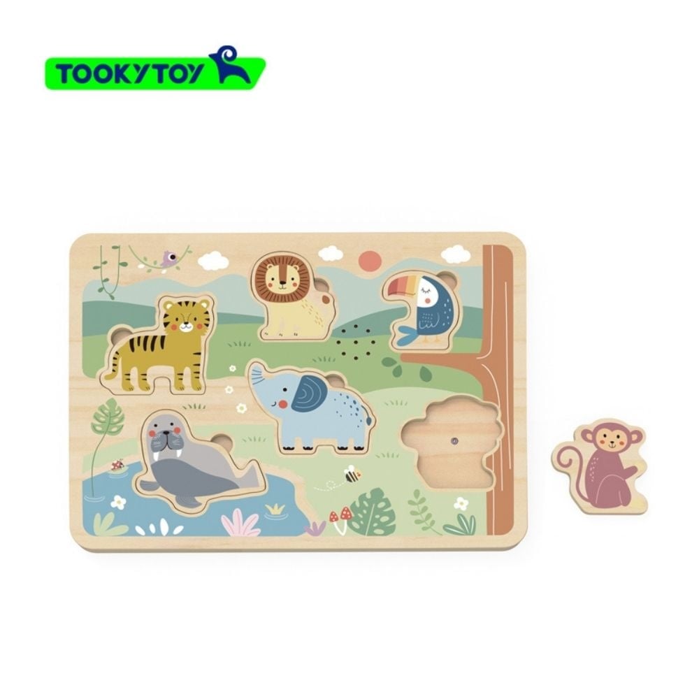 TookyToy - Wooden Sound Puzzle - Animals - 7 Pieces - Image 4