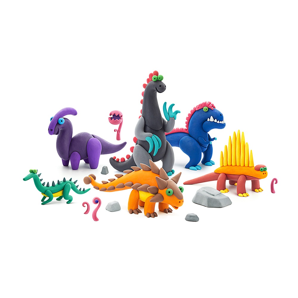Hey Clay - Modelling Air-Dry Clay with Fun Interactive App - Mega Dinos, 15 cans - Image 3