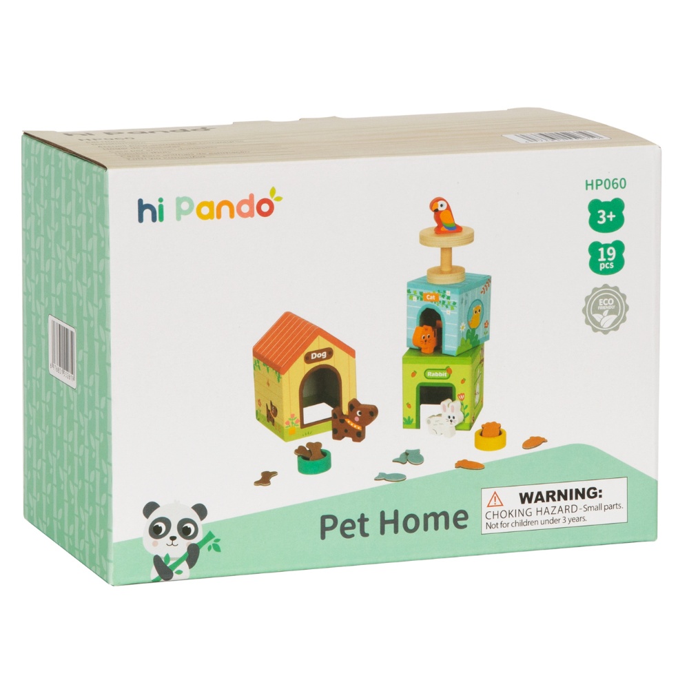 hi Pando - Wooden Pet Home Play Set - 19pcs - Image 7