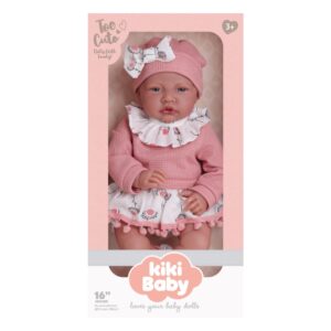 Baby Doll - Soft Cotton Body - Pink Dress, Beanie & Shoes - 40cm