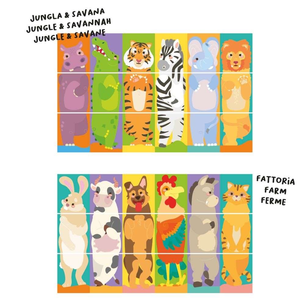 Quercetti - Mix & Match Animals Rotating Puzzle for Toddlers - Image 4