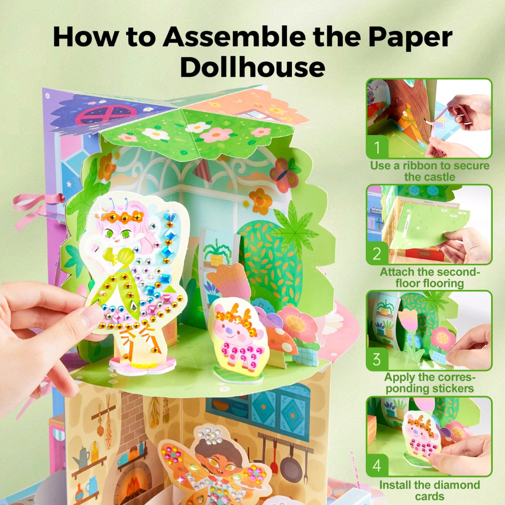 Jar Meló - Diamond Art Dollhouse - Fairy Castle Craft & Play Set - Image 6