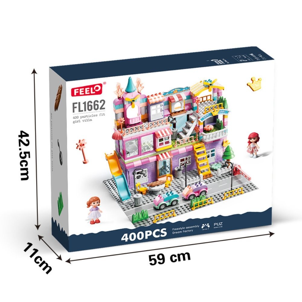 Feelo - Building Block Set - Girls Villa - 400 Pieces - Image 7