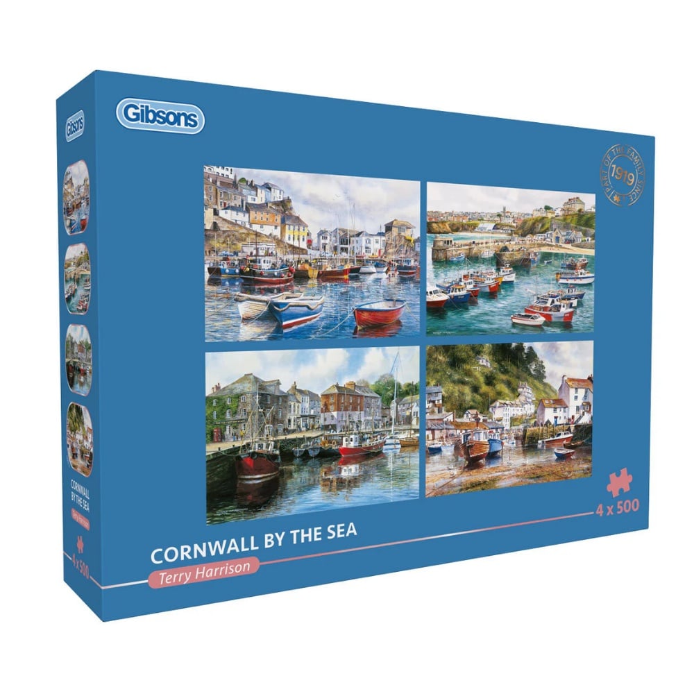 Gibsons - Cornwall by the Sea - 4 x 500 Piece Jigsaw Puzzles