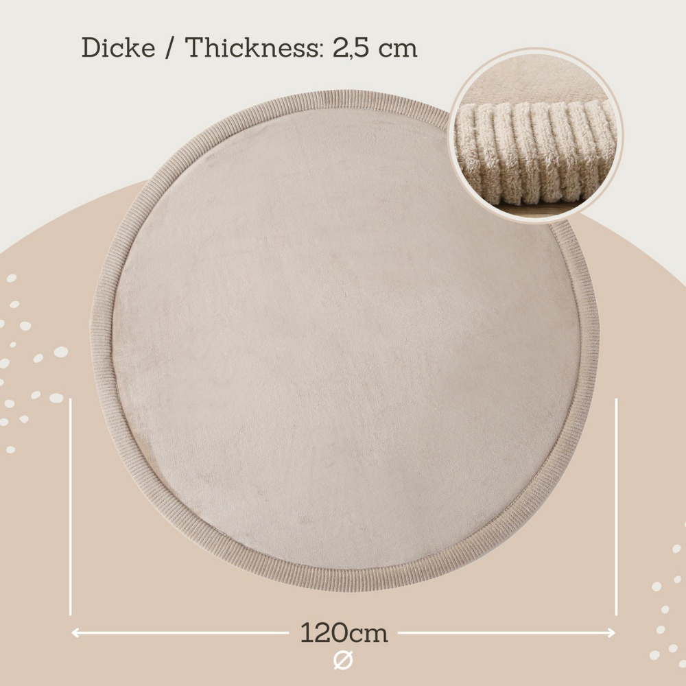 Hakuna Matte - CloudSoft Play Mat Carpet - Beige ?120 x 2.5 cm (round) - Image 3