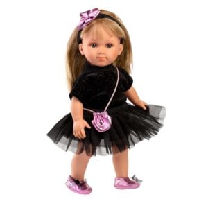 Llorens - Baby Girl Doll with Black Dress & Accessories: Elena - 35cm