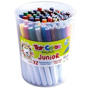 Toy Color - Junior Fibre Markers - 2.8mm Fine Tip Jar - 24 Colours - 72pcs