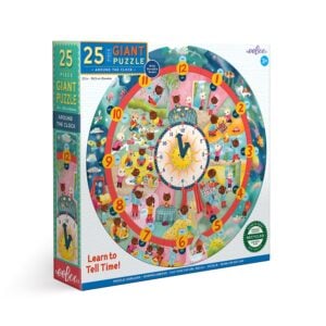 eeBoo - Around the Clock Giant - Floor Puzzle for Kids: 25 Pieces