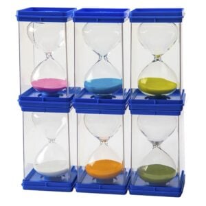 Invicta Education - Giant Sand Timers (Set of 6) 30 secs, 1, 3, 5, 10 & 15 mins.