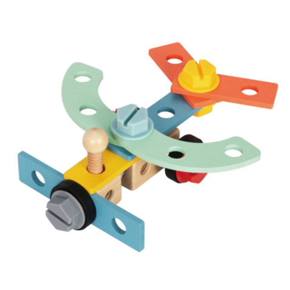 TookyToy - 2-in-1 Wooden Tool Bench & Baby Walker - 46 Pieces - Image 5