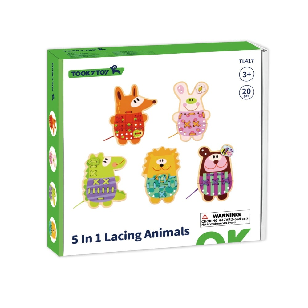 TookyToy - Lacing & Threading Animals: Fine Motor Activity Set - 15pcs - Image 8
